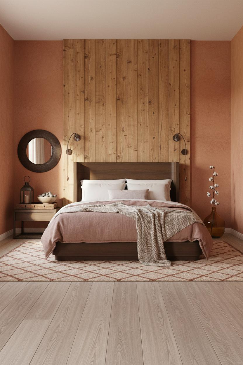 Rustic Farmhouse Bedroom Shiplap Accent Wall Cozy Ideas