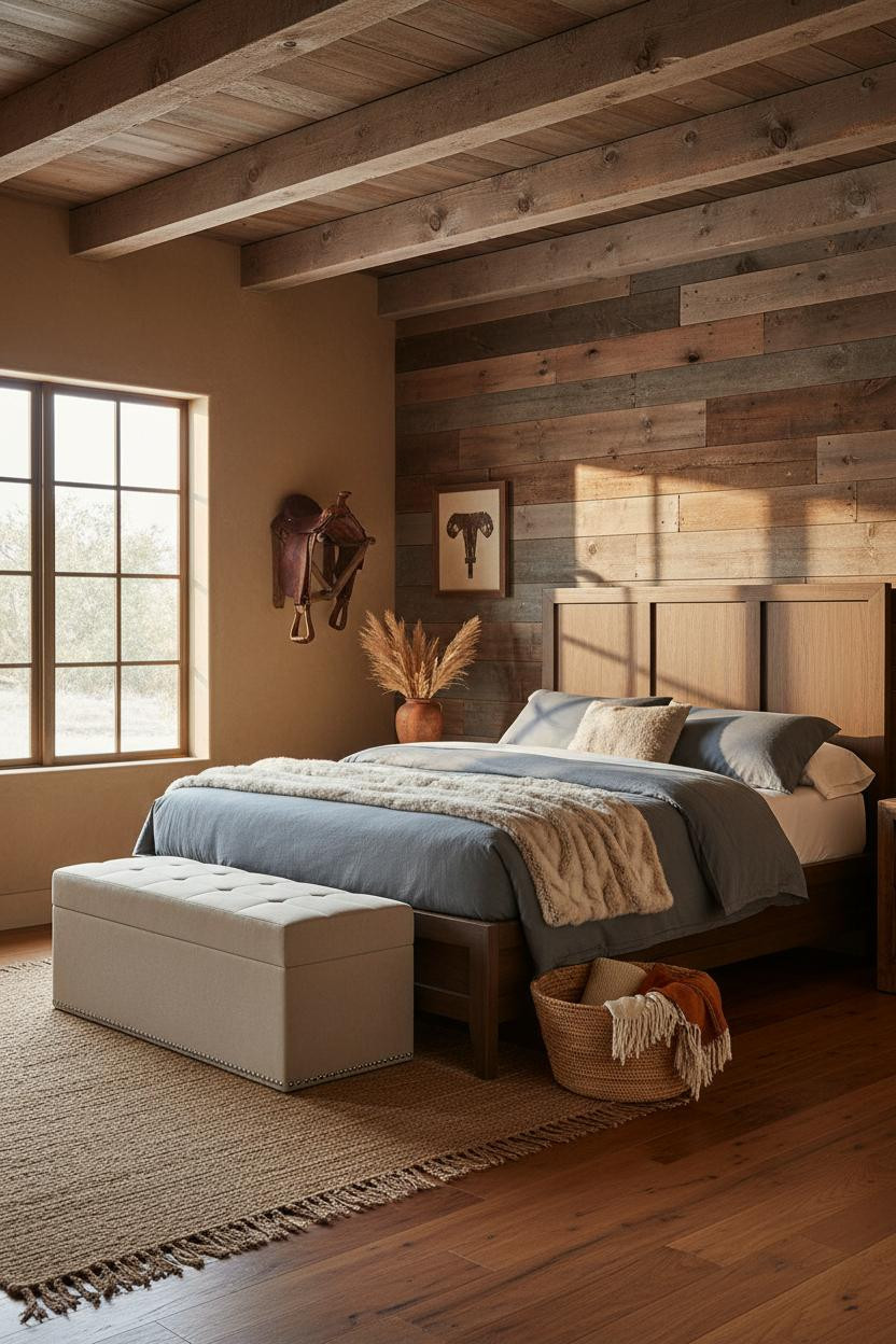 Rustic Western Bedroom Ranch Style