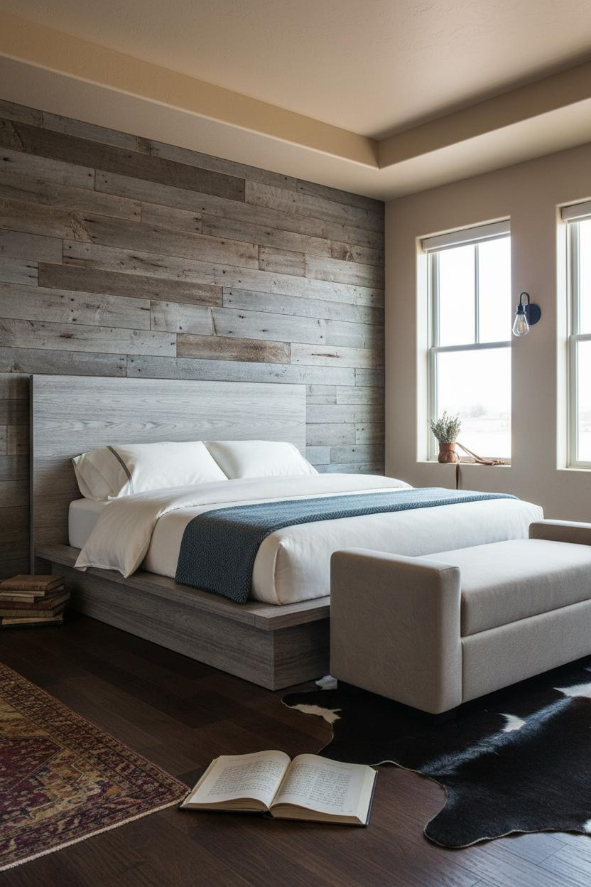 Rustic Western Bedroom Reclaimed Wood