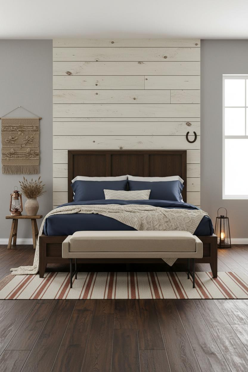 Rustic Western Bedroom Shiplap Ranch