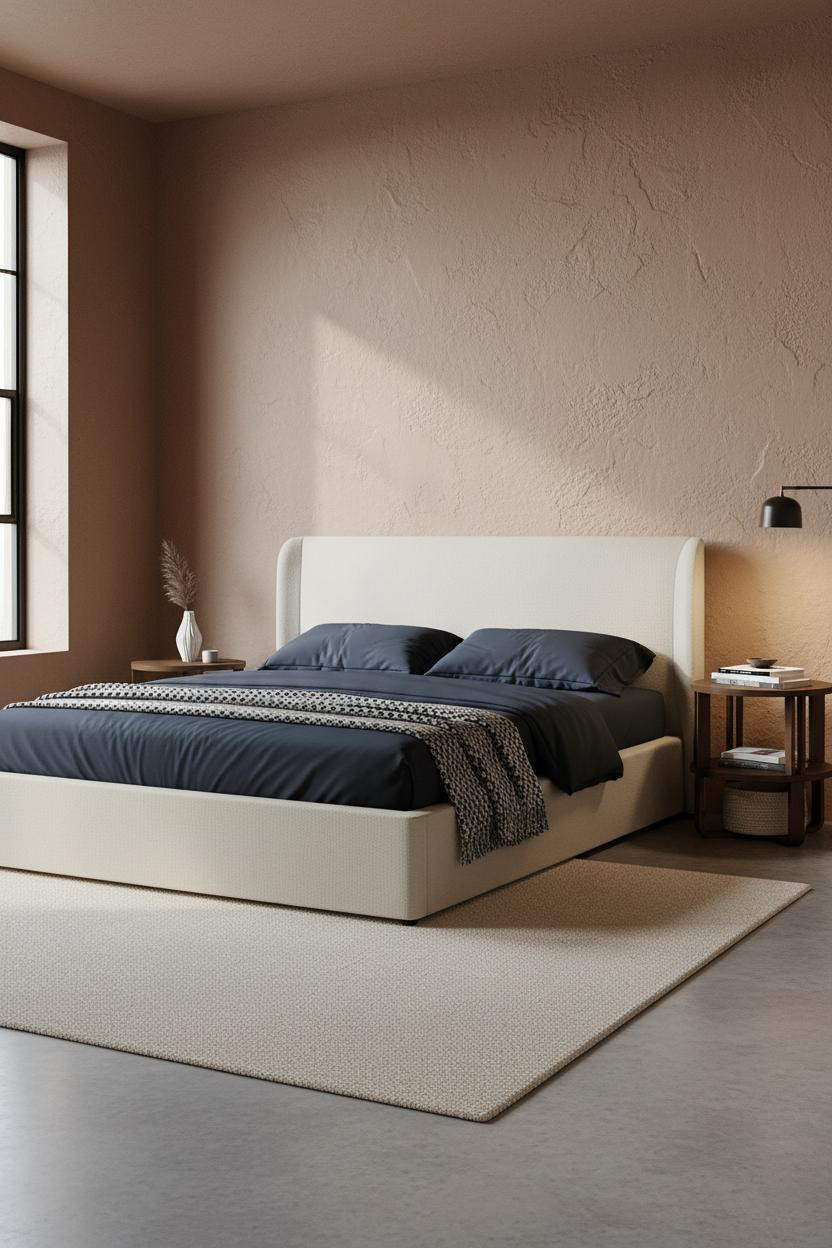 Small Bedroom Couples Industrial Plaster