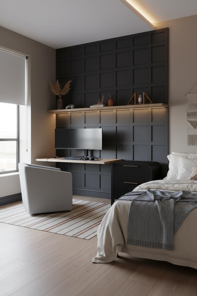 Small Gaming Bedroom Desk Setup