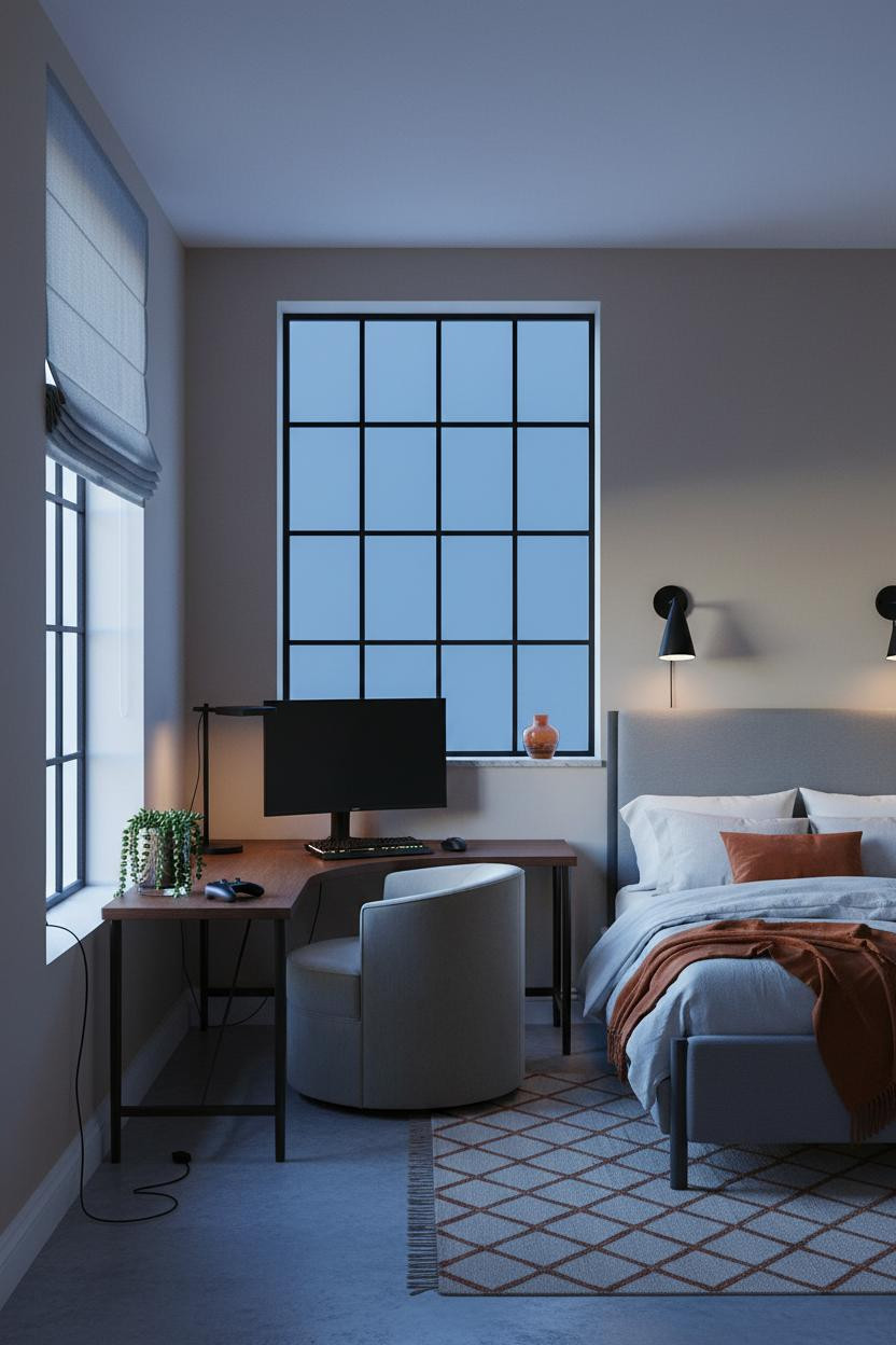 Small Gaming Bedroom Desk Setup