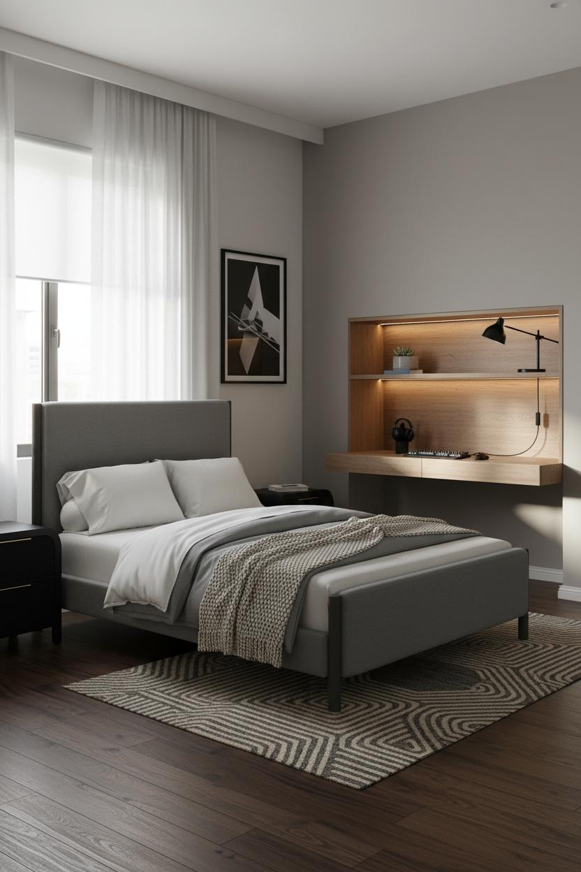 Small Gaming Bedroom Desk Setup