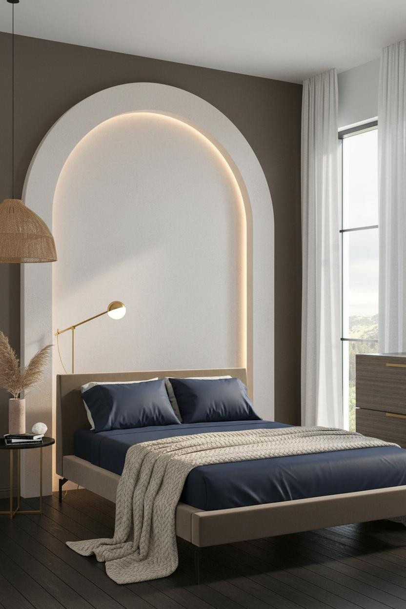 Stockholm Bedroom Arched Niche Japandi