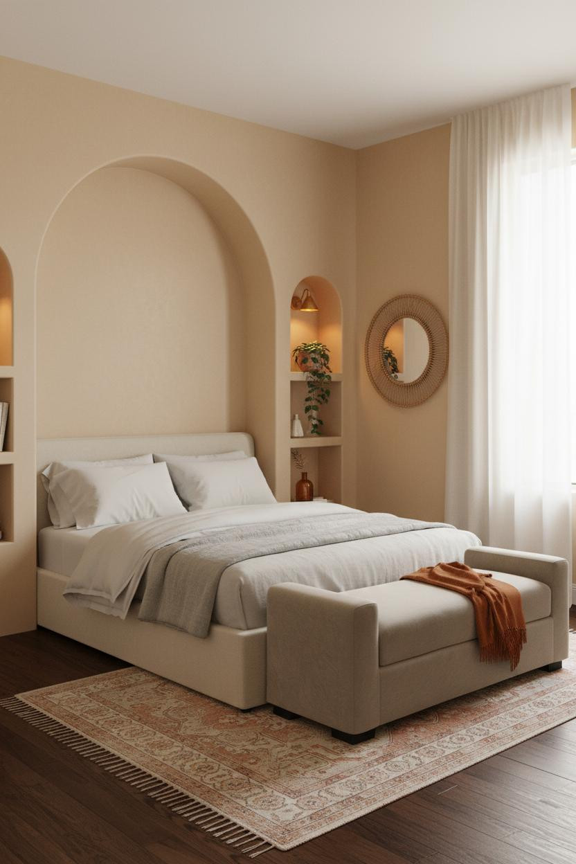 Tiny Bedroom Couples Arch Alcove
