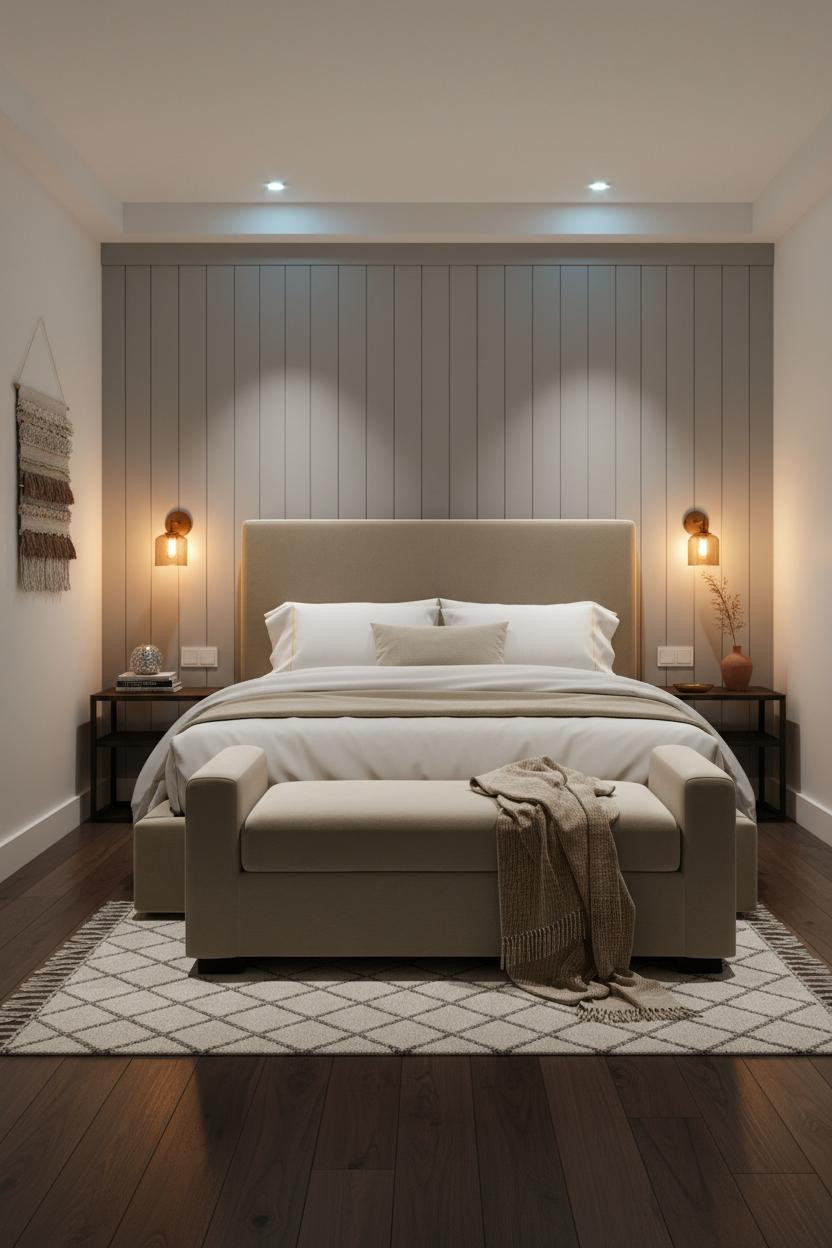 Tiny Guest Bedroom Board Batten Coastal