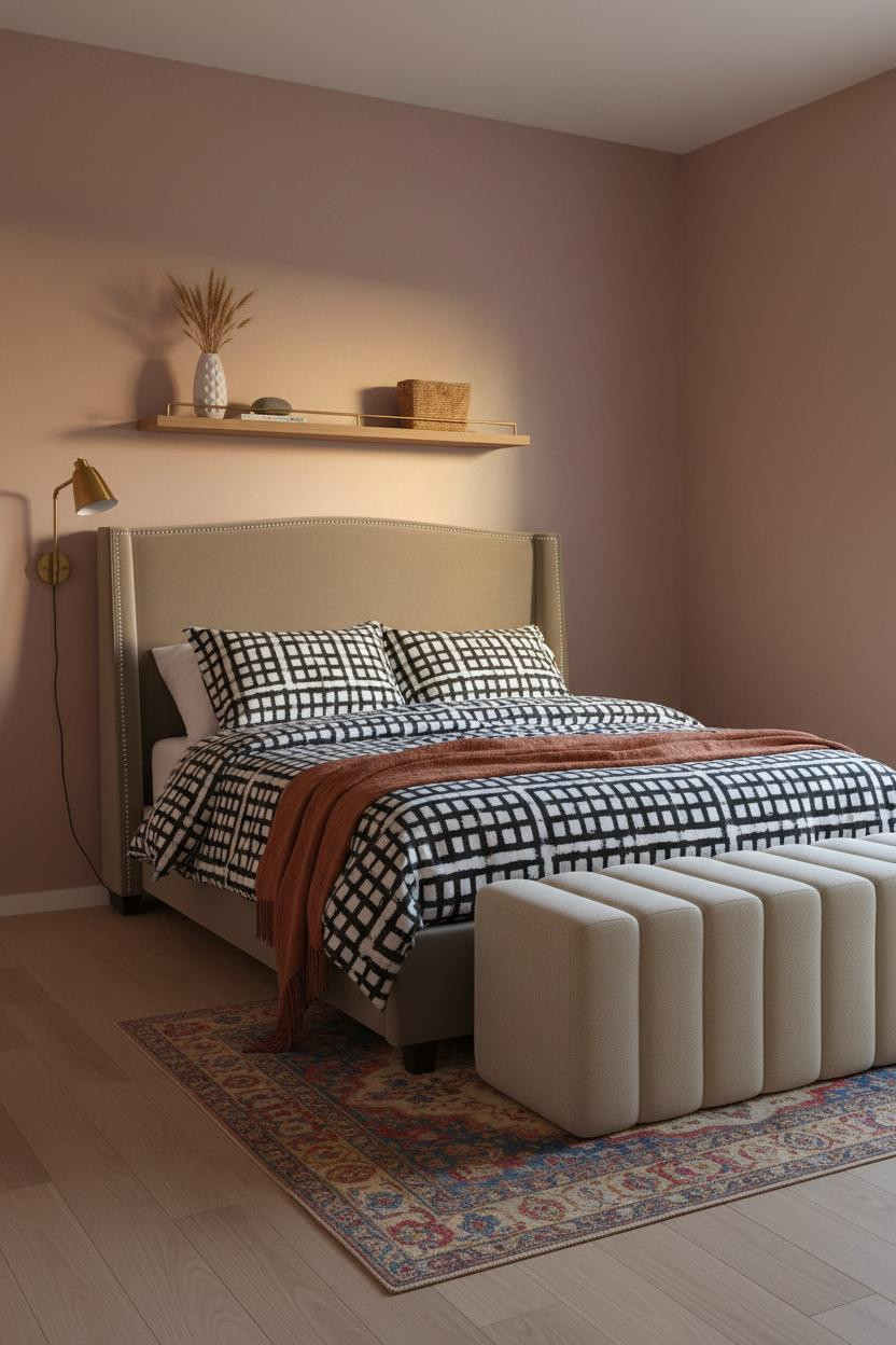 Tiny Guest Bedroom Farmhouse Floating Shelf