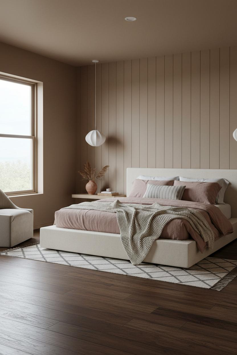 Tiny Guest Bedroom Warm Shiplap Design