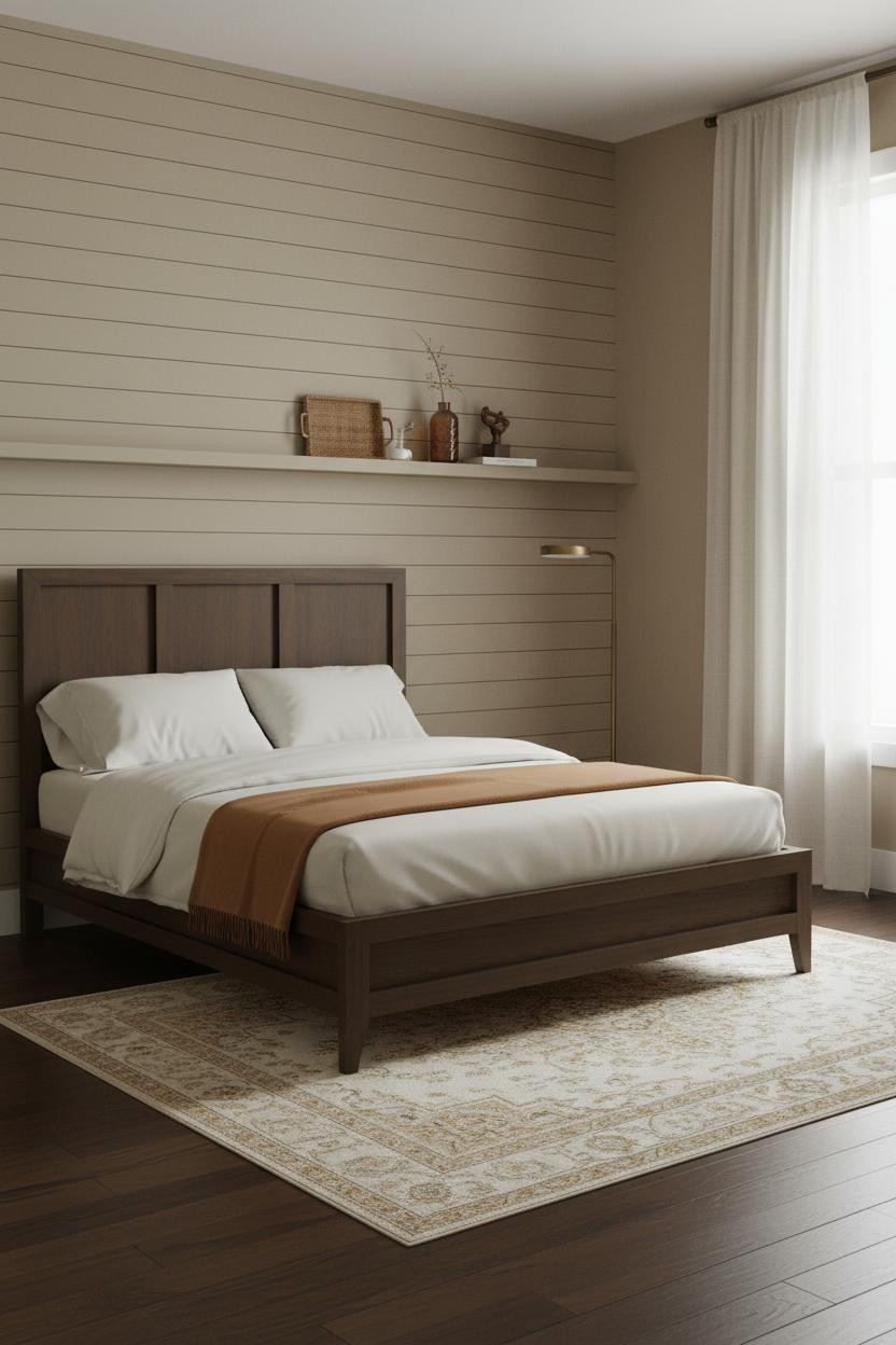Transitional Bedroom Greige Shiplap Modern