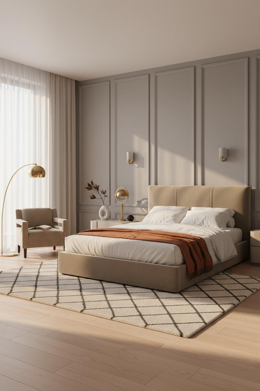 Transitional Bedroom Modern European Paneled