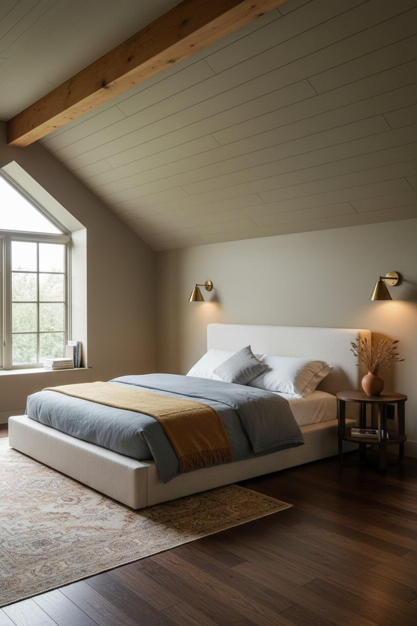 Warm Neutral Attic Bedroom Beige Cream