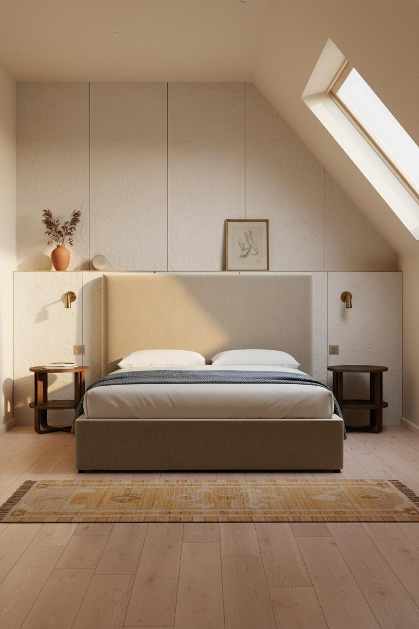 Warm Neutral Attic Bedroom Cream Beige