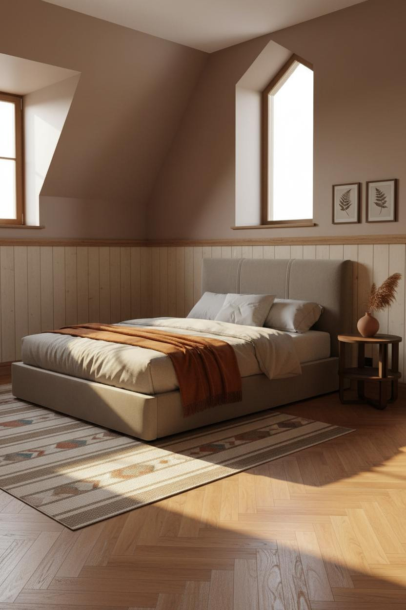Warm Neutral Attic Bedroom Cream Beige