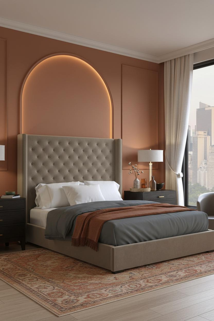 Young Couple Bedroom Mediterranean Terracotta