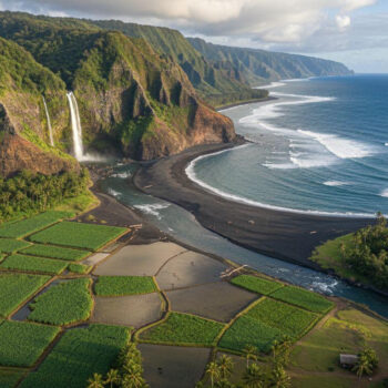 This black sand beach hides in a sacred valley where 50 residents guard access