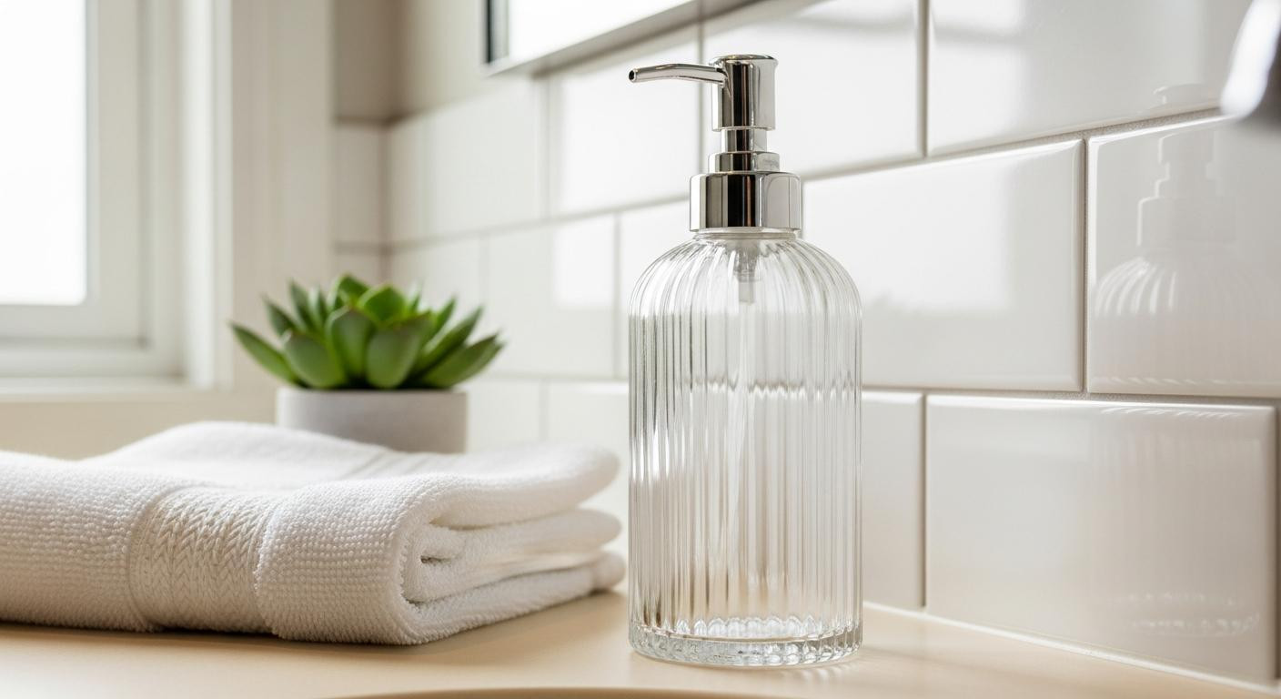 Target's $10 fluted glass pump looks like a $49 West Elm dispenser