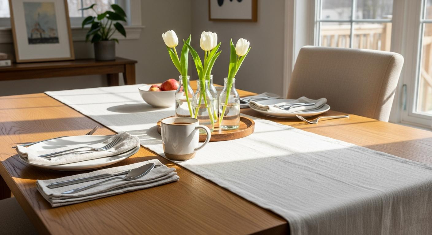 I put a linen runner on my table and Tuesday dinners felt special