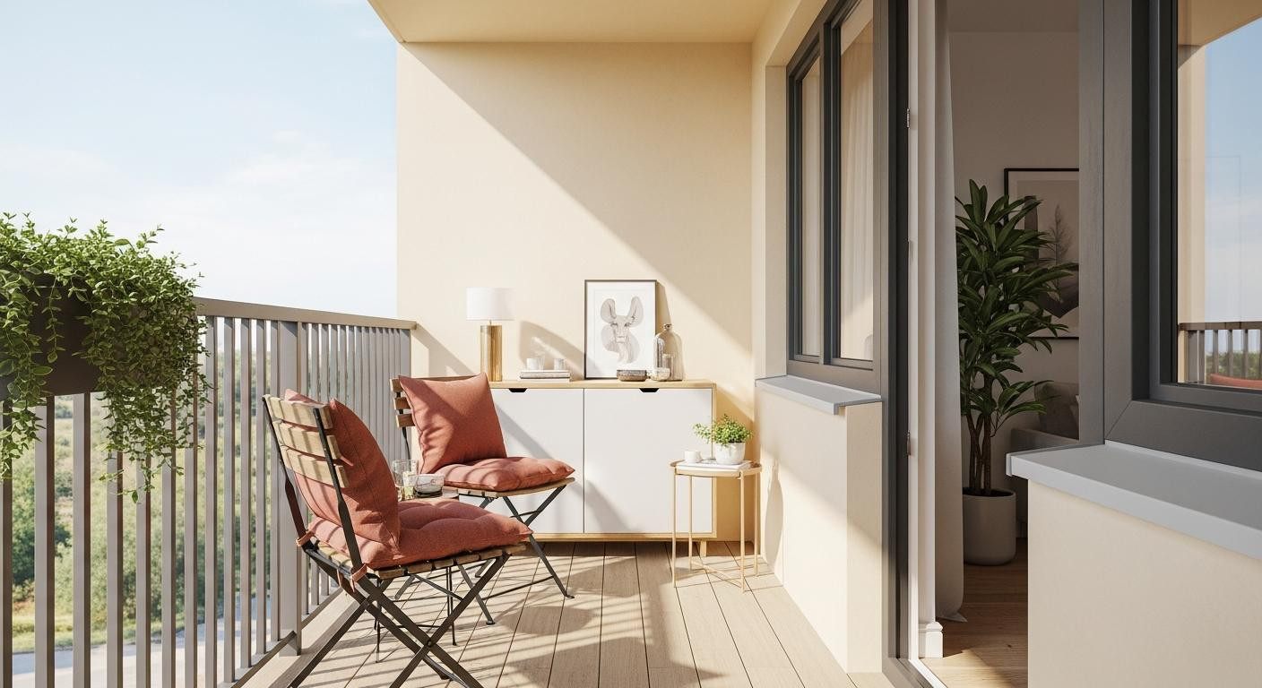 I pulled my balcony chairs 24 inches from the railing and it finally felt like a room