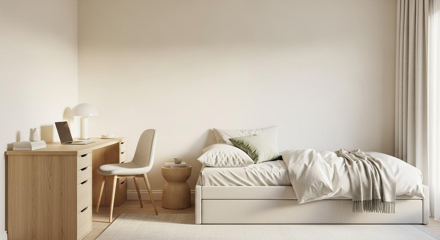 Designers say push dual-purpose furniture to walls but pulling it 22 inches inward makes both functions work