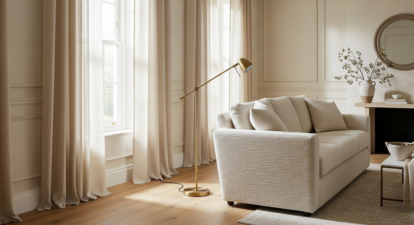 Designers say break length makes 8-foot ceilings feel taller (hover only works for renters)