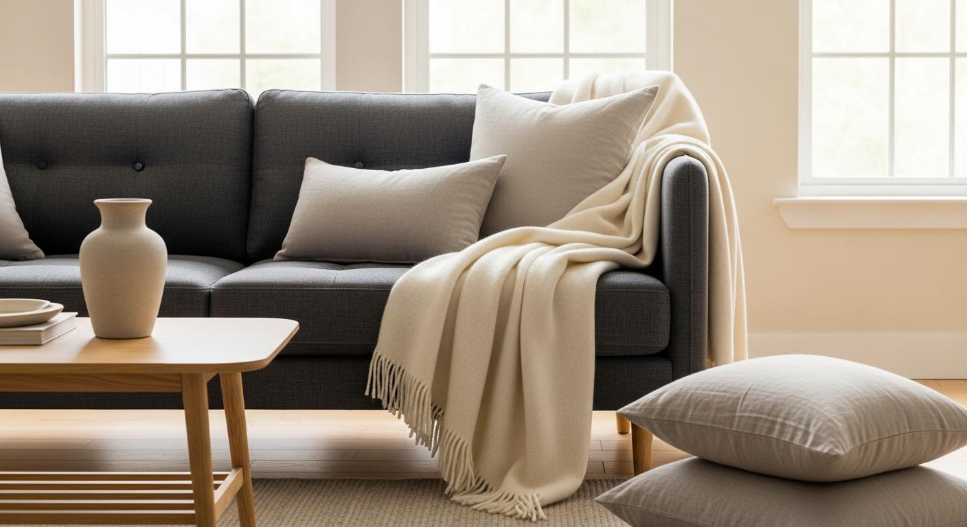 IKEA's wool throw makes cheap sofas look like boutique hotels