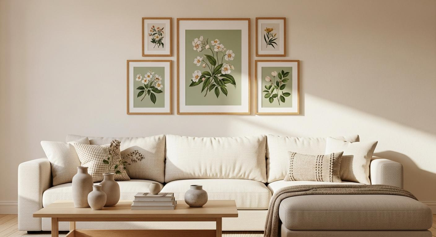The 57-inch art rule fails over low sofas (the 8-inch furniture clearance override)