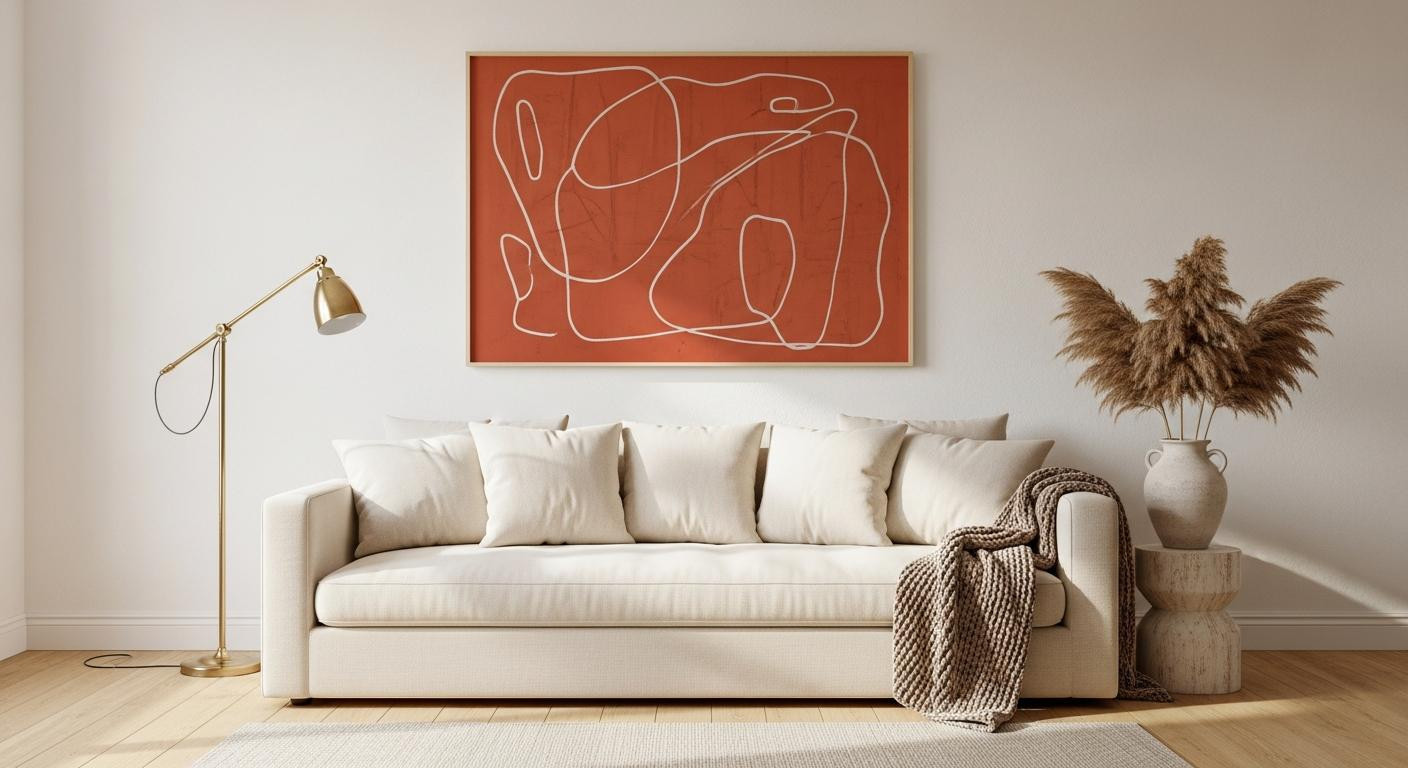 One large art piece works in rooms under 300 sq ft (but multiple anchors win over 400)