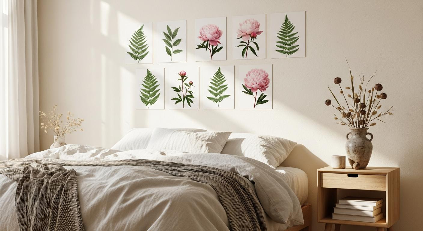 I swapped framed art for adhesive tiles and my bedroom looks like a gallery
