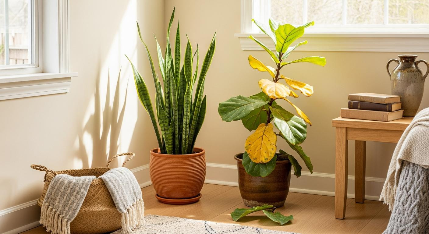 Why fiddle leaf figs die in dim corners (and the 4 plants that survive)