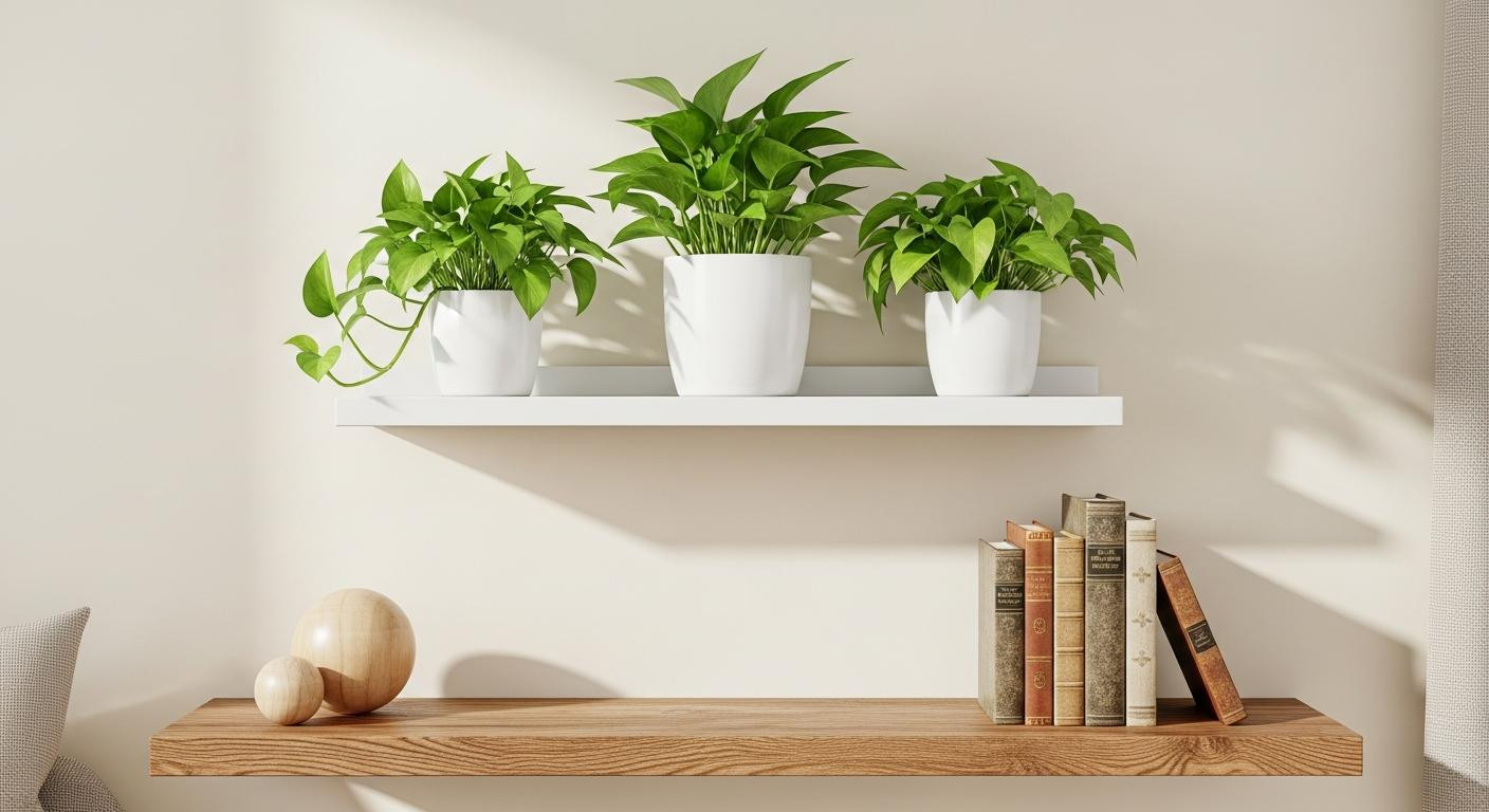 I tried odd-number plant grouping and my shelves finally look expensive