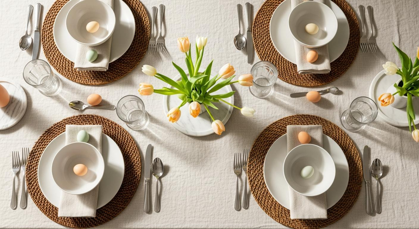 I swapped plastic Easter decor for linen and my table stopped looking like daycare
