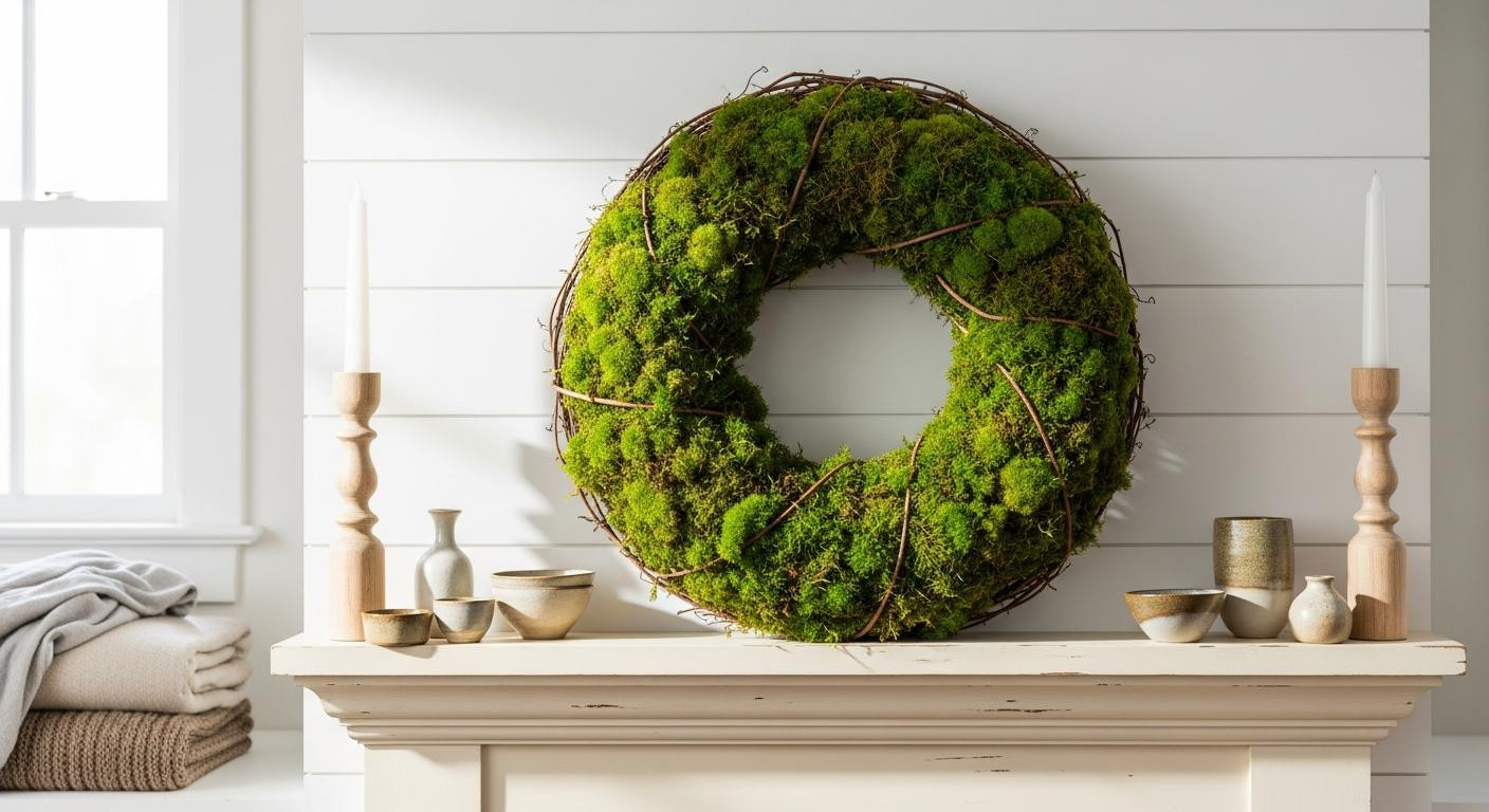 I put backyard moss on my mantel (guests think it's from West Elm)