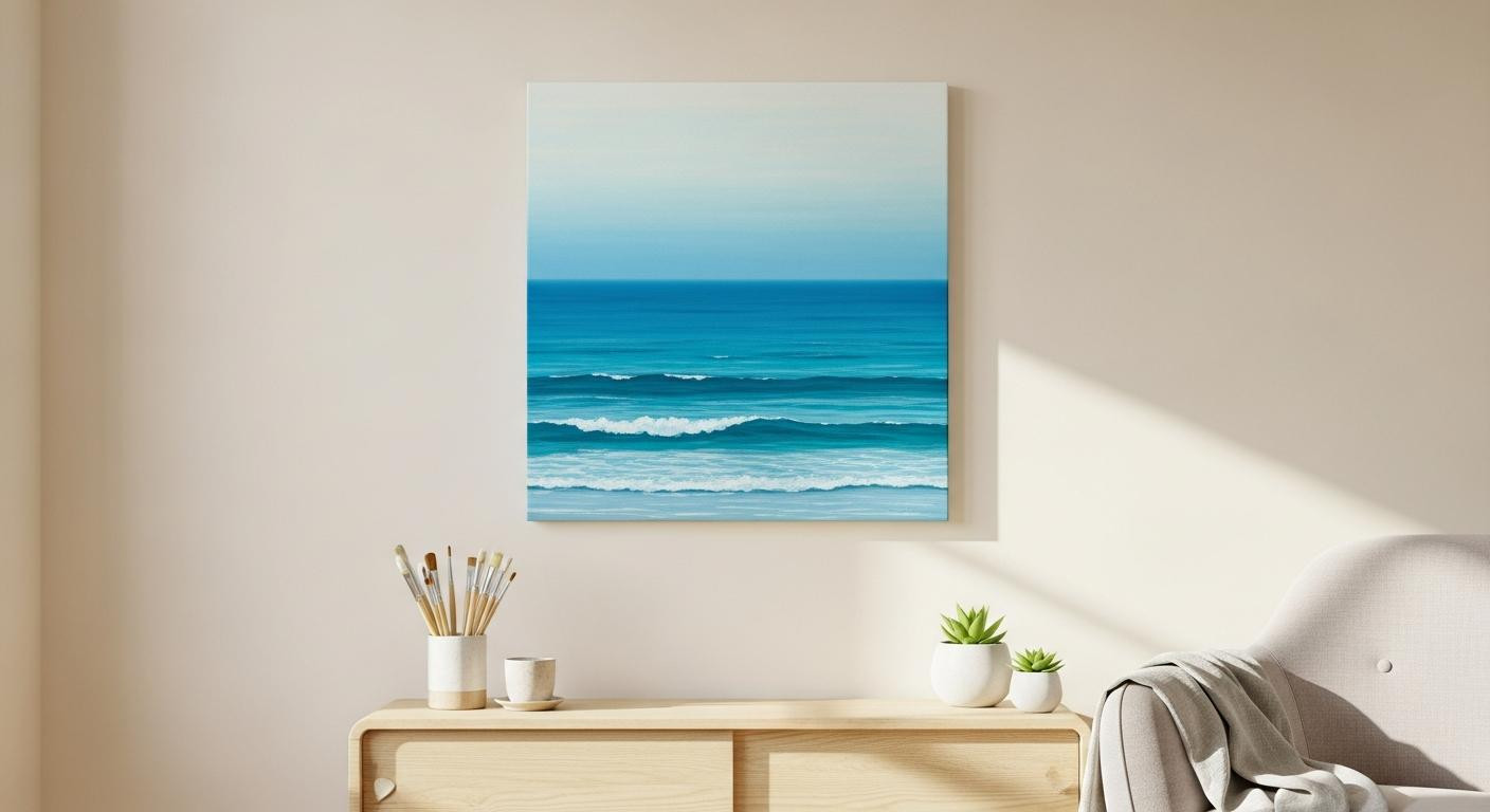 I painted an ocean canvas in 4 hours and it looks like 0 art