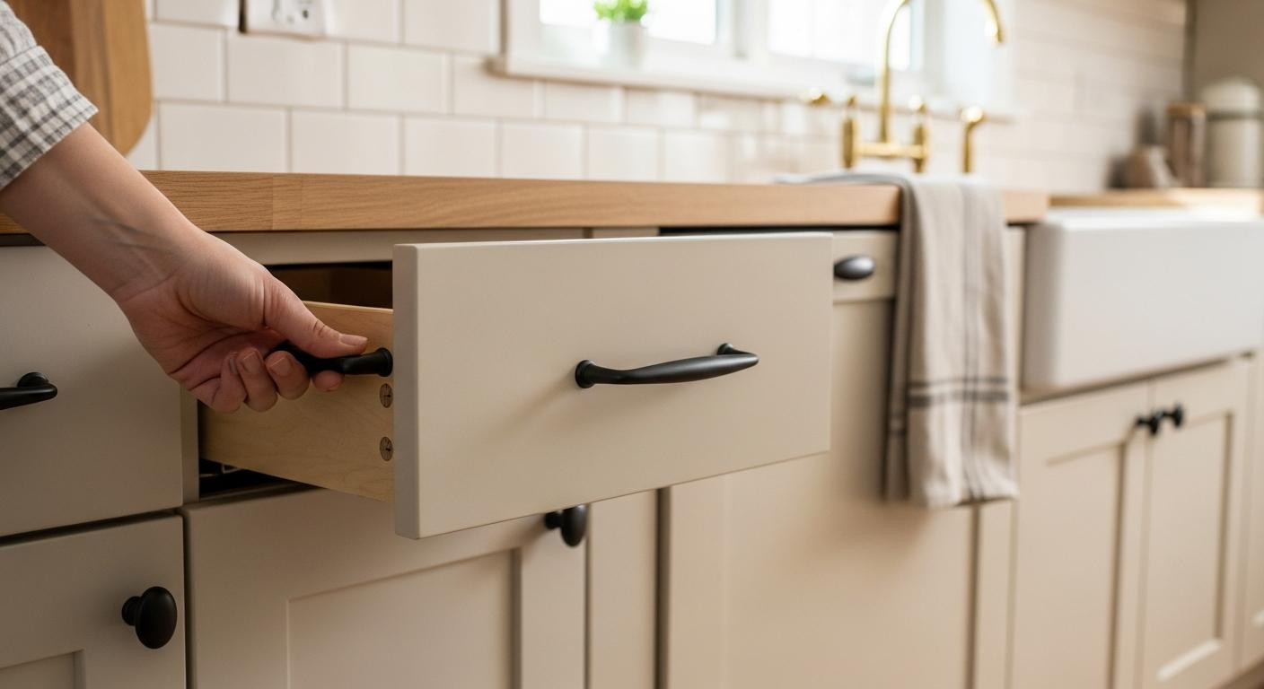 I swapped my rental cabinet hardware for and my kitchen feels brand new