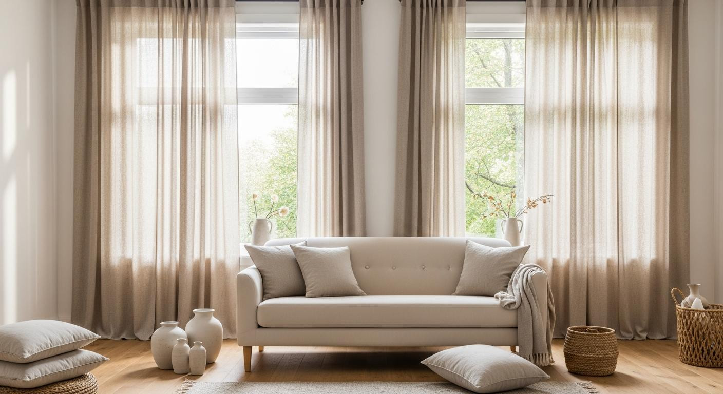 Linen curtains scatter light instead of reflecting it (your room feels 6 degrees calmer)