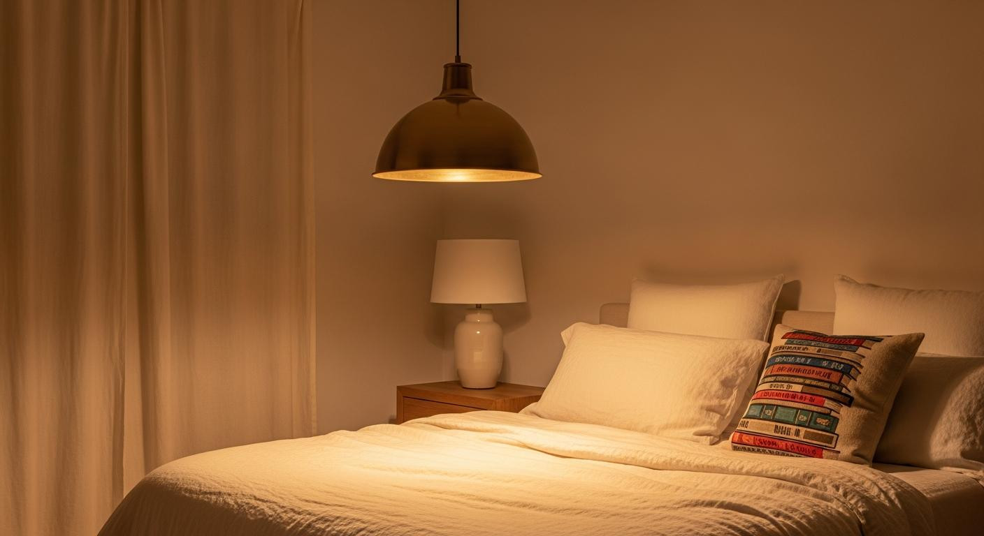 I swapped my rental light fixtures and stored the originals (my bedroom finally feels like a boutique hotel)