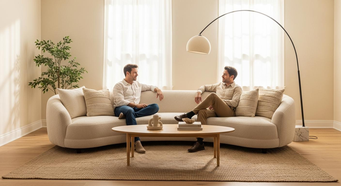 Curved sofas are taking over because straight sectionals made rooms feel like waiting areas