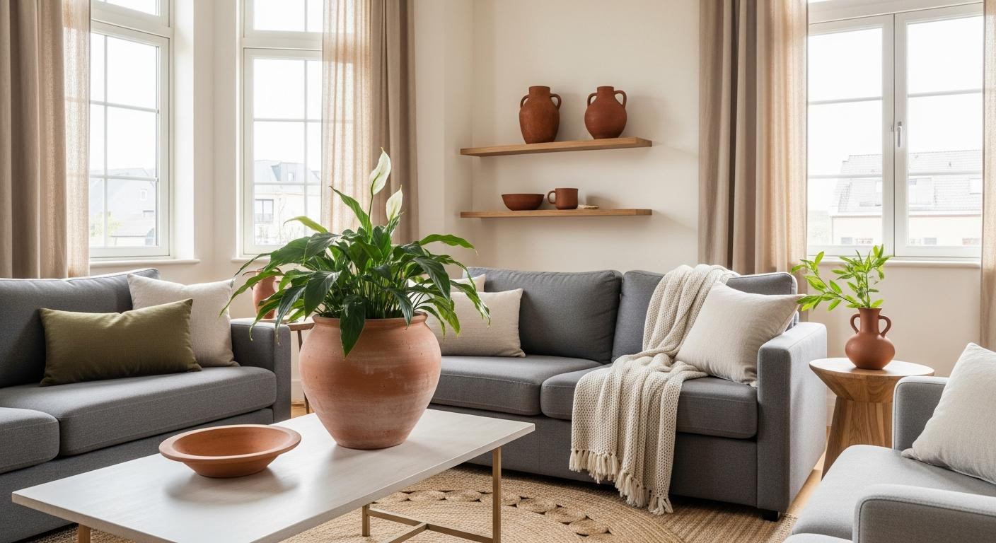 Your gray living room feels cold because cool tones drain warmth and terracotta fixes it in 3 pieces
