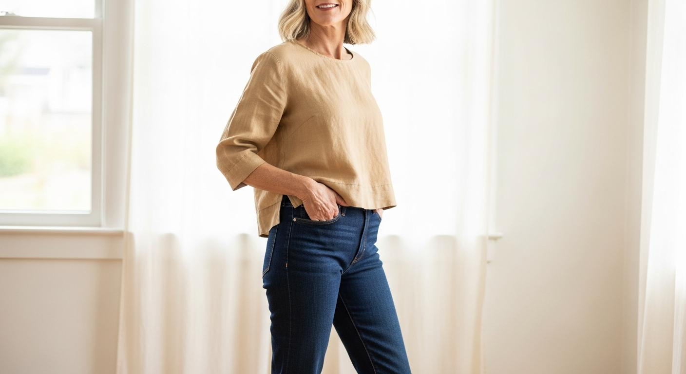 My printed blouse erased my jeans until I switched to a neutral top