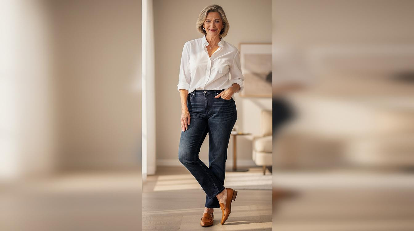 10 jean outfits that never age after 50, and the silhouettes that hold them