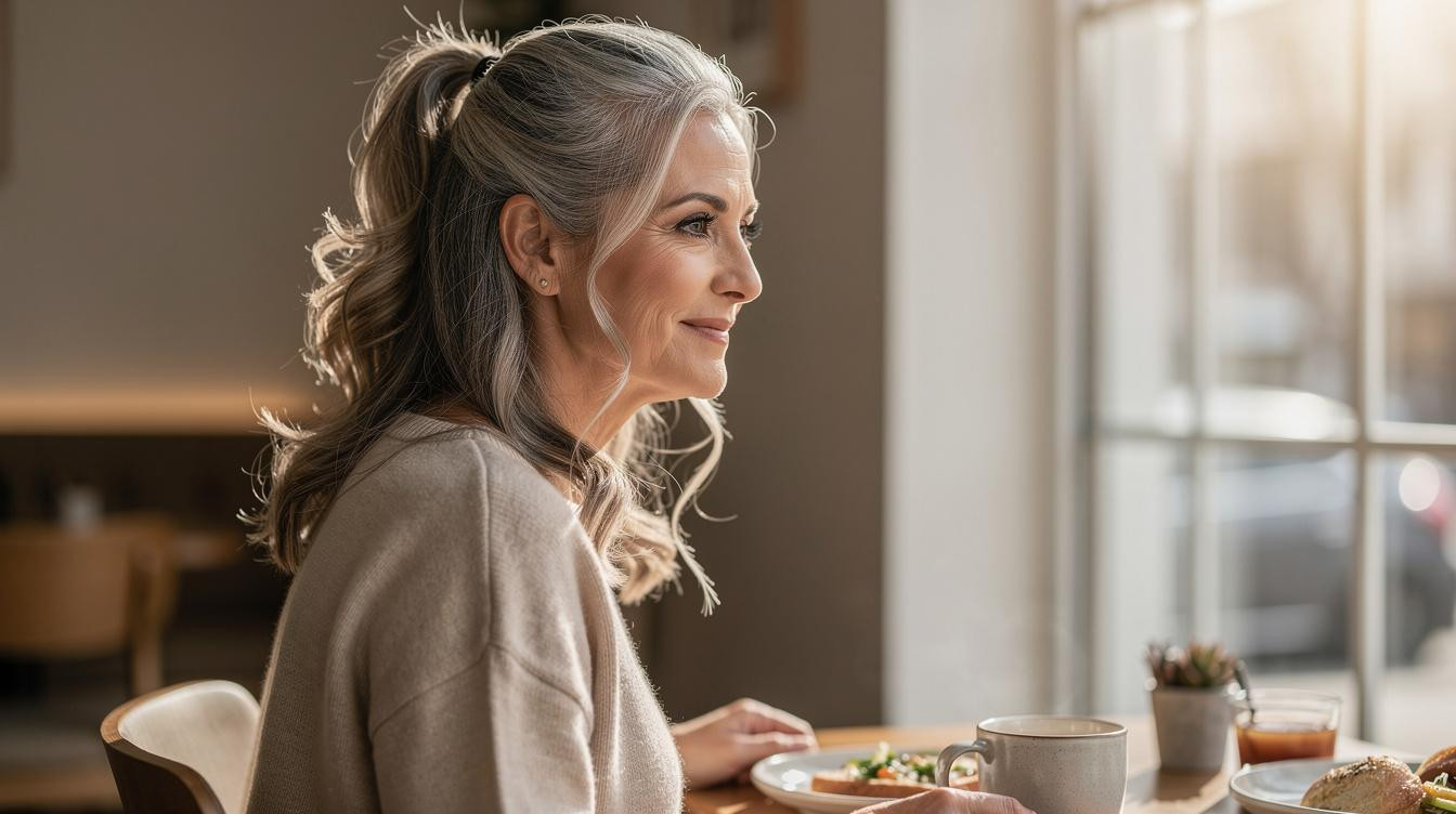 The half-up ponytail trick that holds 6 hours on fine hair after 50