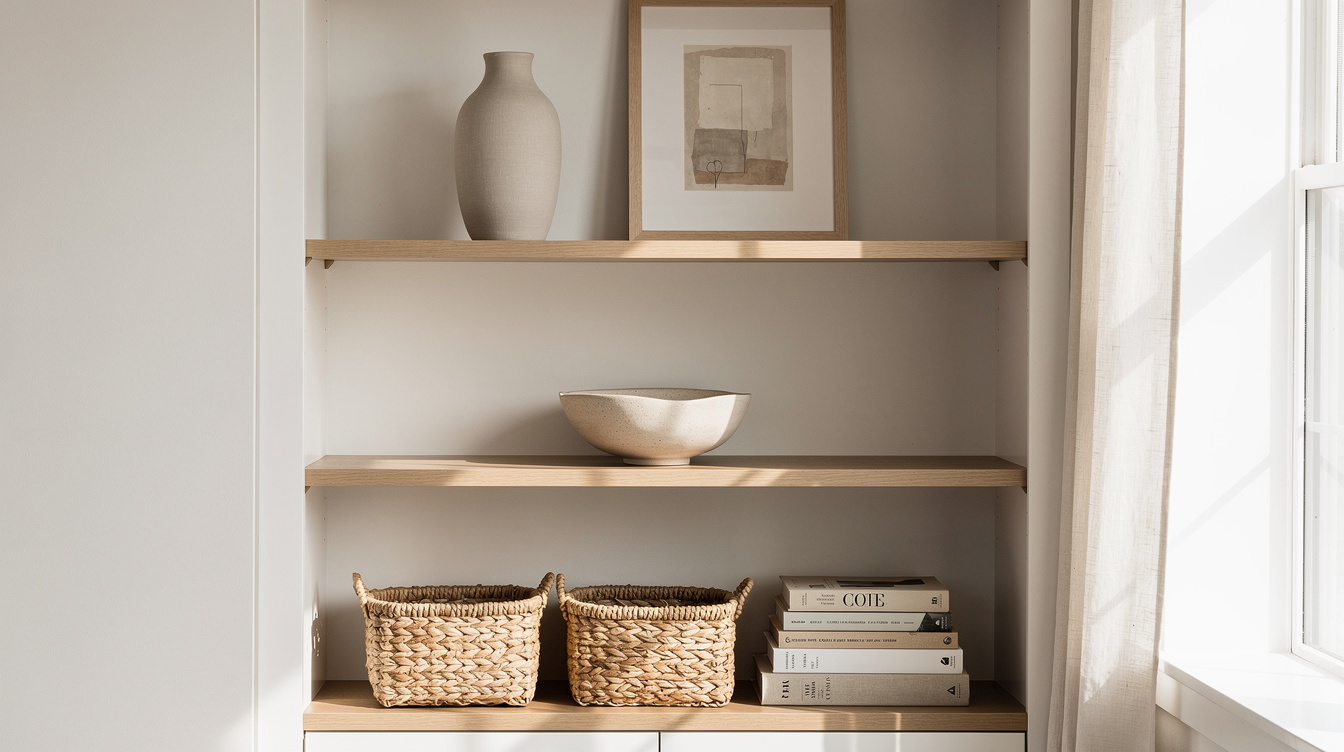 The 3-zone rule decorators use to make a bookshelf stop looking like storage