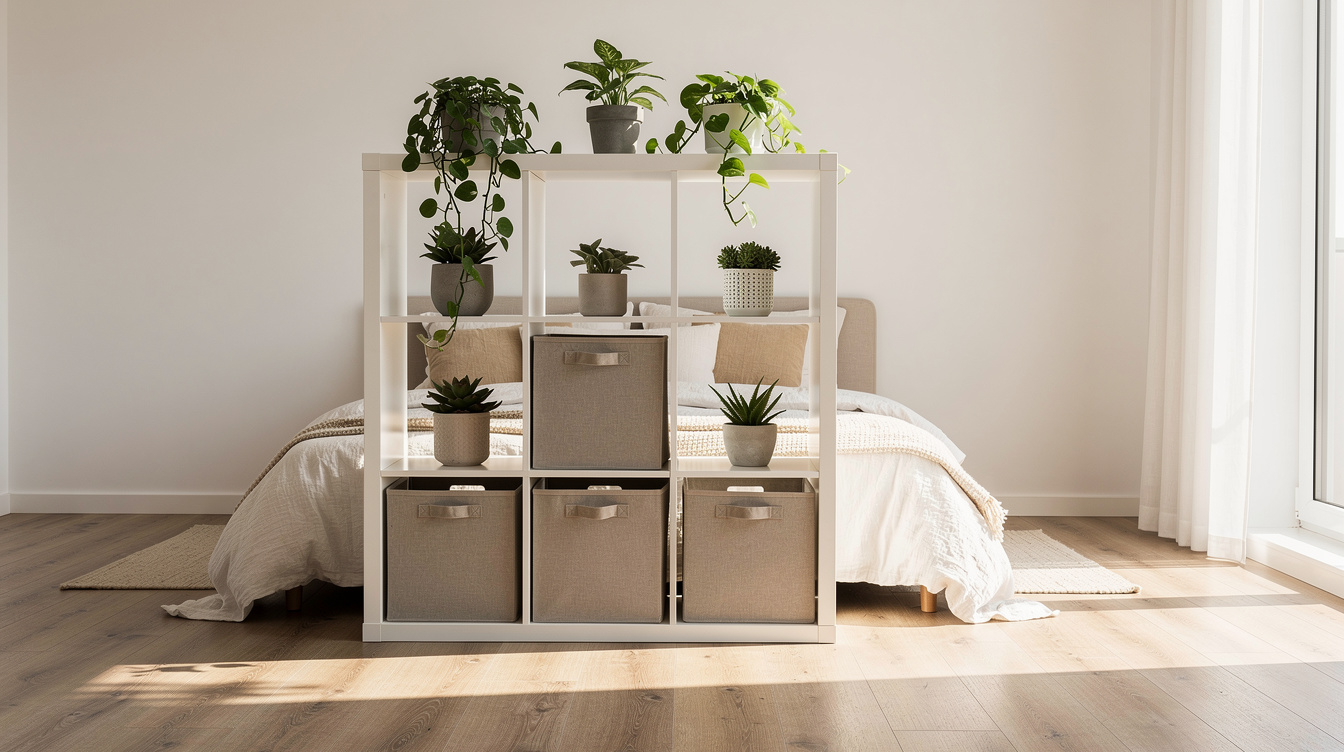 The IKEA Kallax setup that turns a studio into 2 rooms for under $200