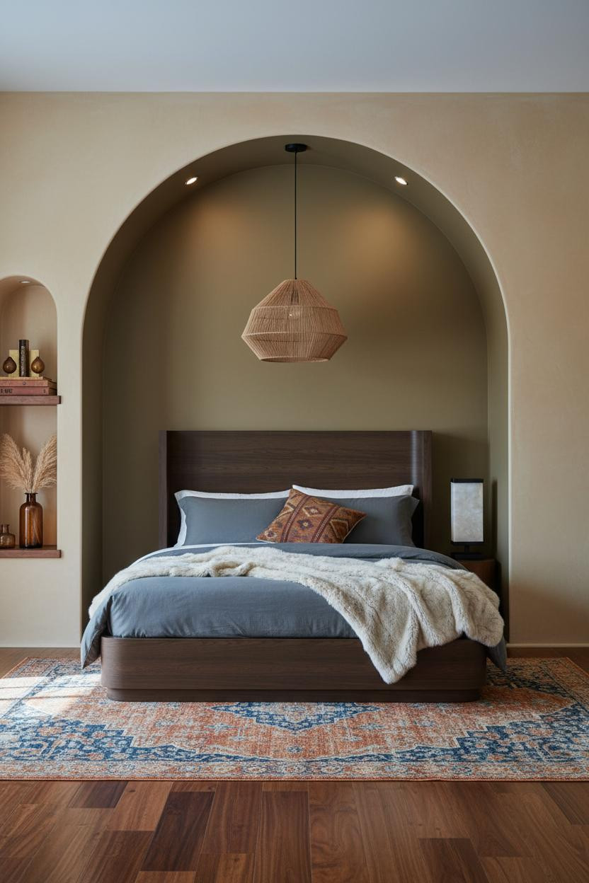 70s Bedroom Maximalist Arched Niche