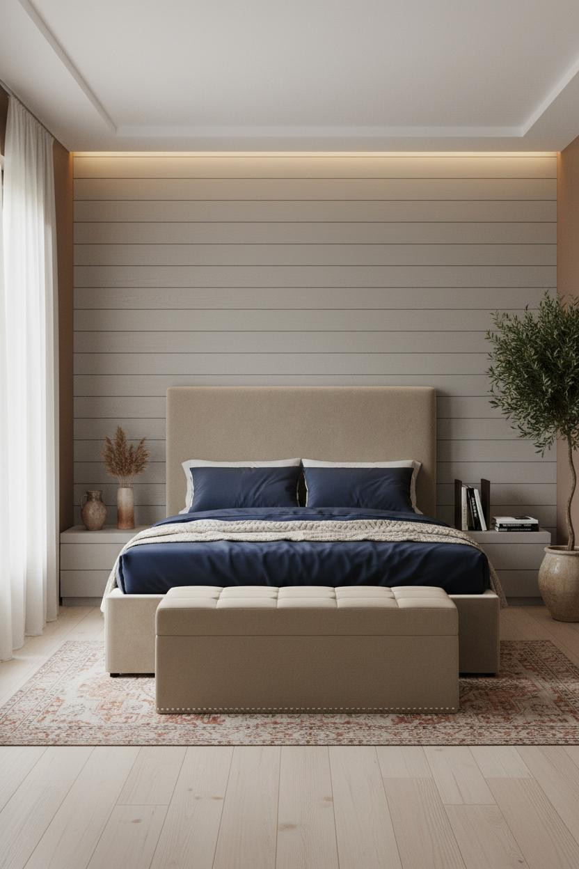 Adult Bedroom Couples Mediterranean Shiplap
