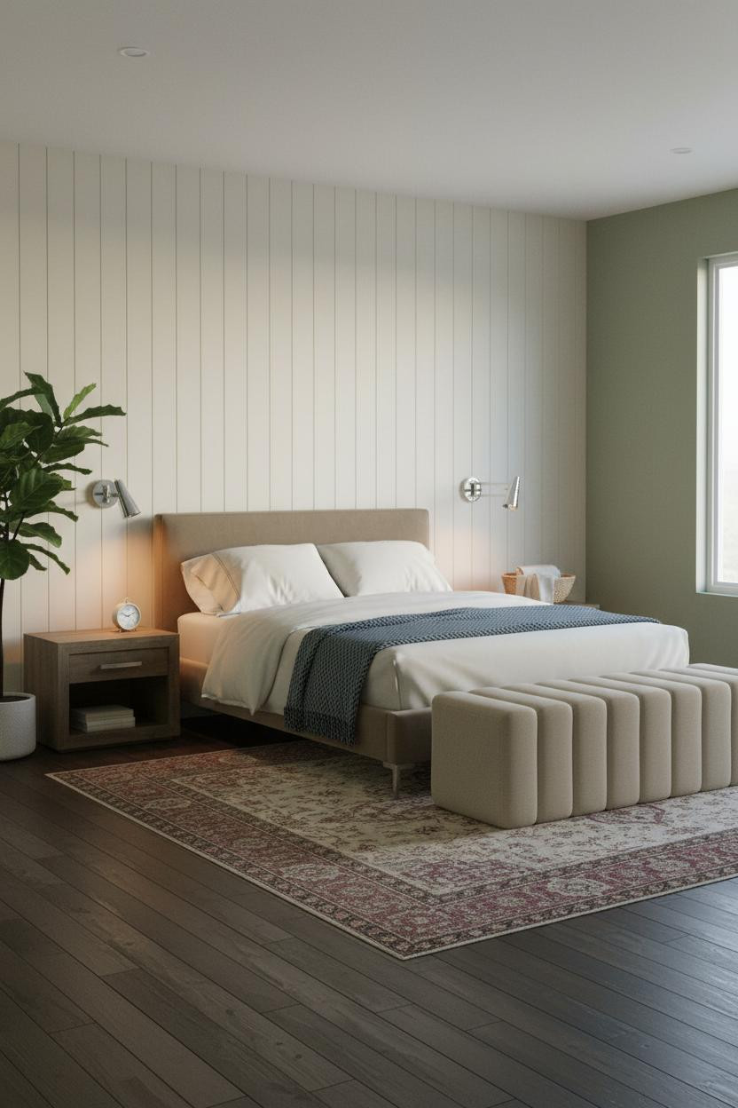 Adult Bedroom Couples Sage Shiplap Design