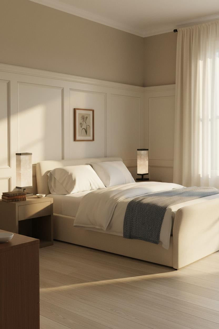 American Classic Bedroom Design Colonial Wainscoting