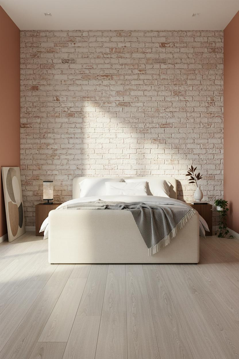 American Classic Bedroom Georgian Revival Exposed Brick