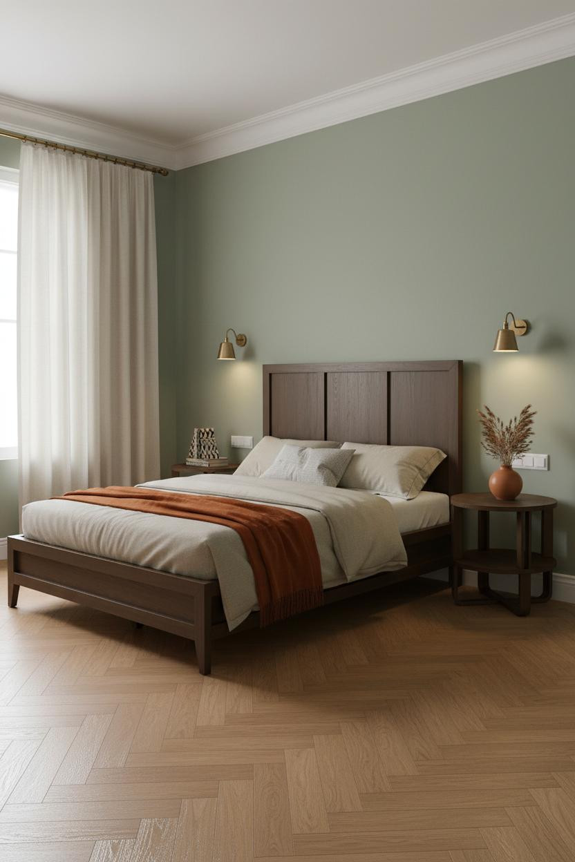 American Classic Bedroom Sage Green Crown Molding
